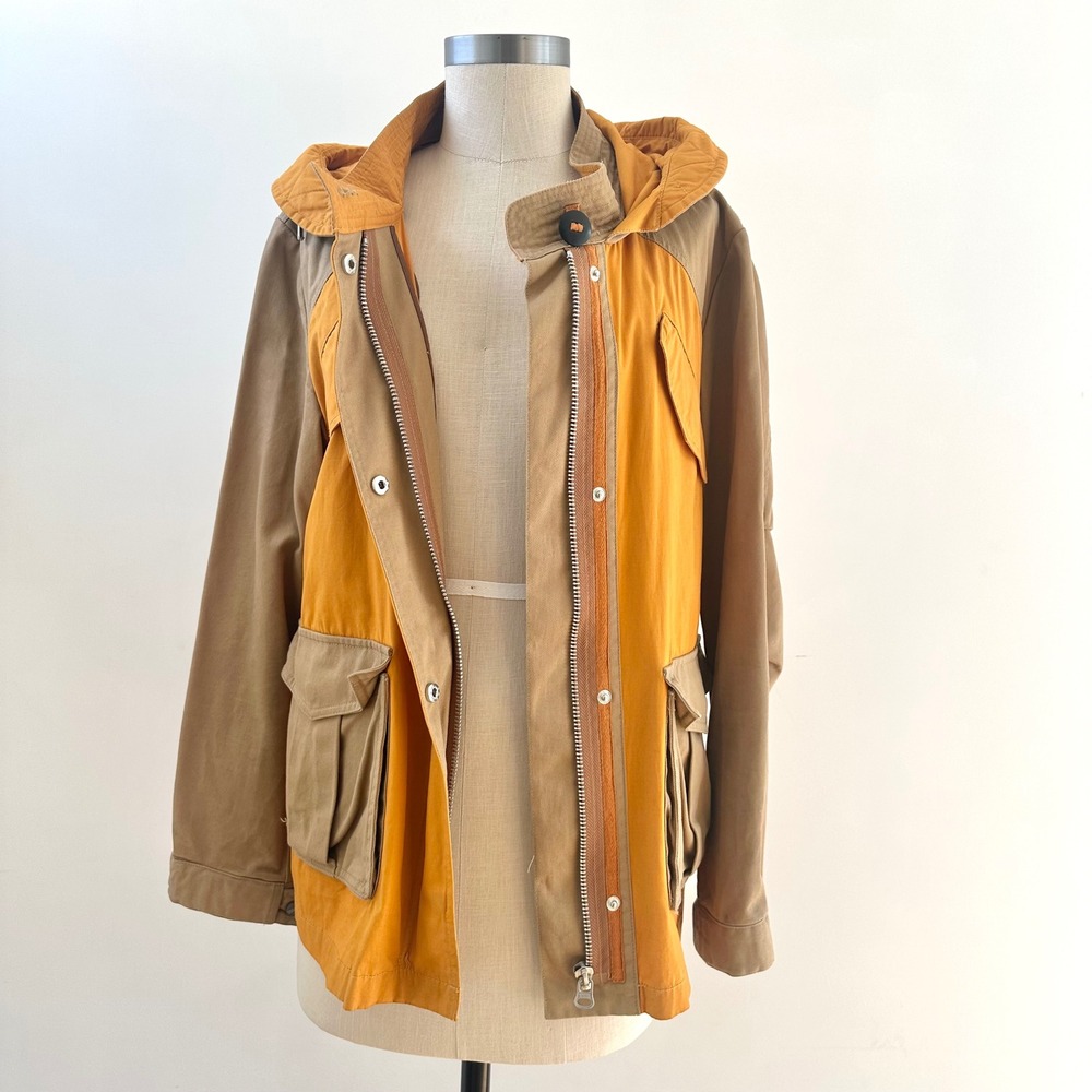 Scotch & Soda Womens Hooded Jacket Field Casual Utility Khaki Tan‎ Yellow